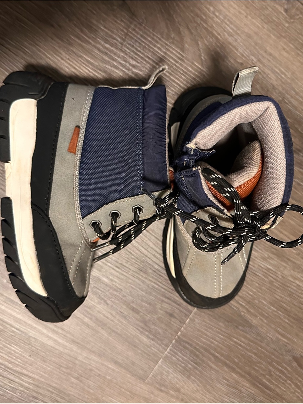 Zara Kids Waterproof Winter Boots - Gray & Navy EUR 25